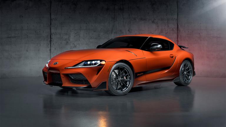 2024 Toyota GR Supra in orange.